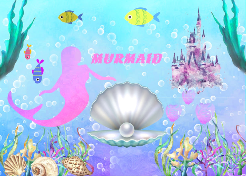 Mermaid Theme Birthday Party Backdrop