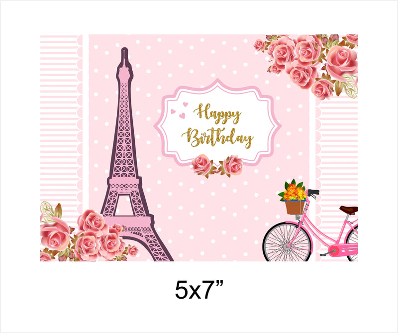Personalize Oh La La Paris Theme Birthday Party Backdrop Banner