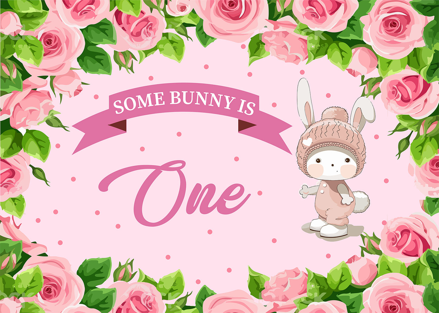 Some Bunny Is One Birthday Party Backdrop