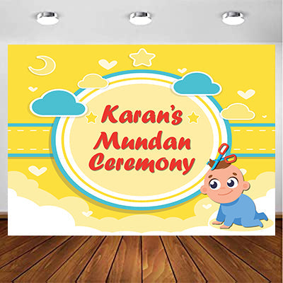 Mundan Ceremony / My First Haircut  Boys Party Backdrop Banner