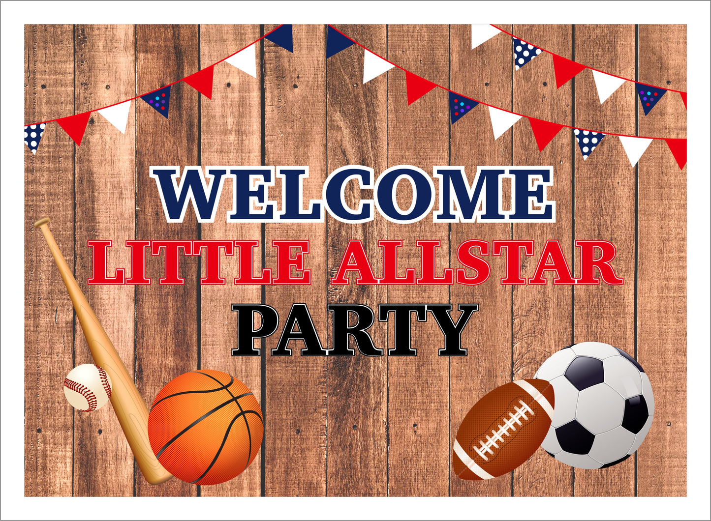 Sports  Theme Birthday Party Backdrop 