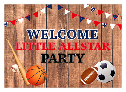 Sports  Theme Birthday Party Backdrop 