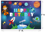Personalize Space Birthday Backdrop Banner