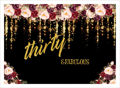 30th Birthday Party Backdrop 