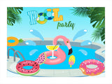 Pool Party Birthday Backdrop