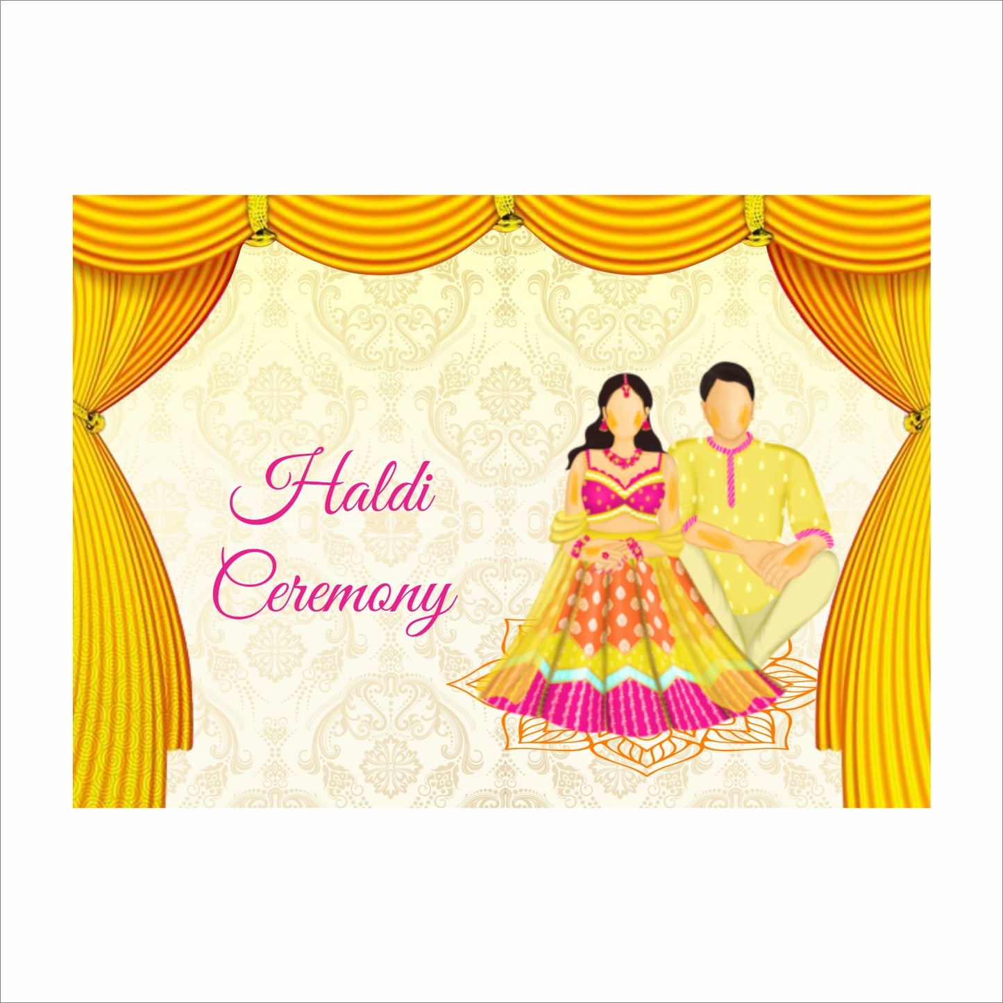 Haldi Ceremony Theme Party Backdrop for decorations