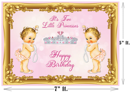 Twin Girls Theme Party Backdrop