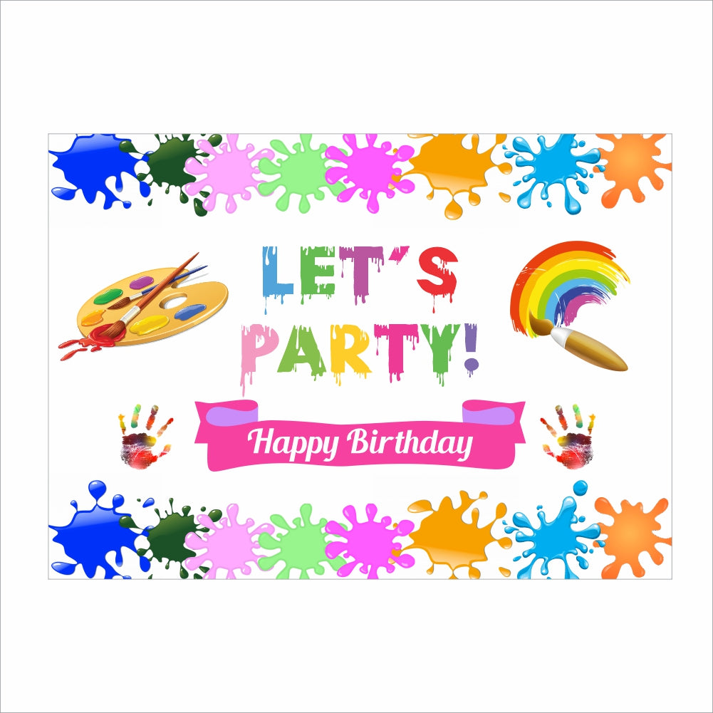 Art and Paint Theme Birthday Party Backdrop