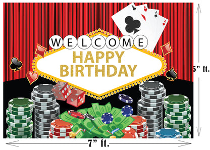 Casino Party Backdrop For Card Party Decoration