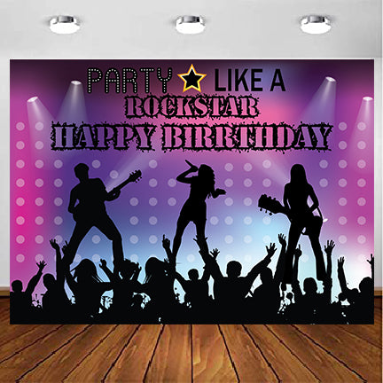 Rockstar Theme Birthday Party Backdrop