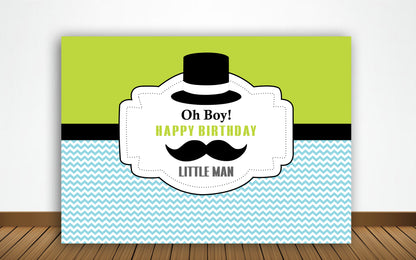 Little Man Birthday Party Backdrop