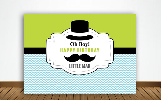 Little Man Birthday Party Backdrop
