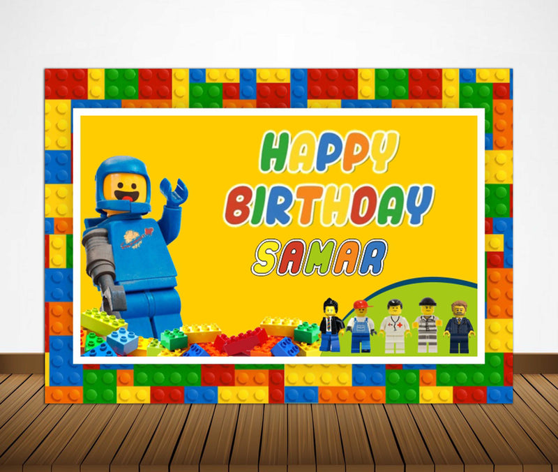 Lego Theme Birthday Party Backdrop