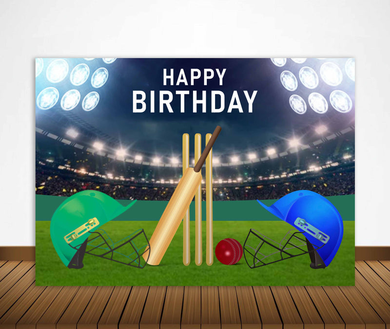 Cricket Theme Birthday Party Backdrop