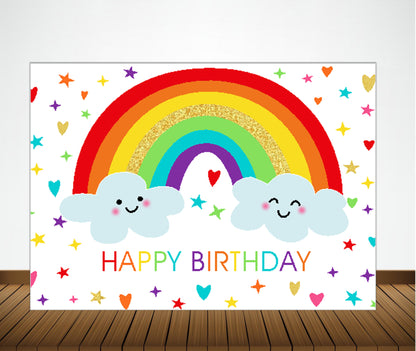 Rainbow Theme Birthday Party Backdrop 