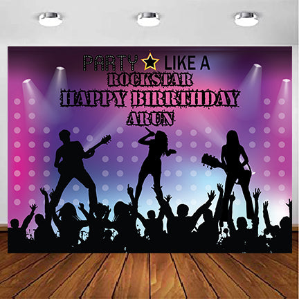 Rockstar Theme Birthday Party Backdrop