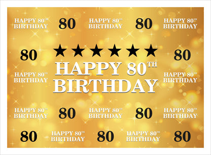 80th Birthday Party Backdrop 