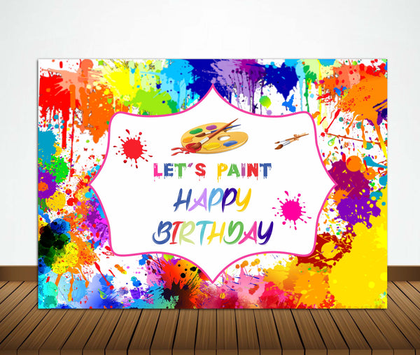 Art and Paint Theme Birthday Party Backdrop