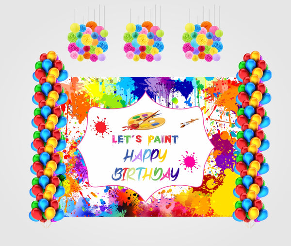 Art and Paint Theme Birthday Party Complete Decoration Kit