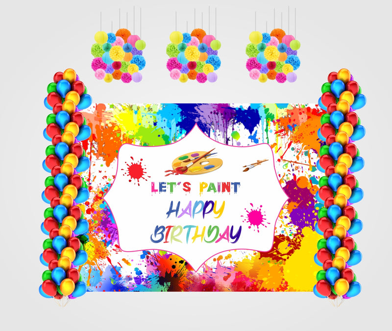 Art and Paint Theme Birthday Party Complete Decoration Kit