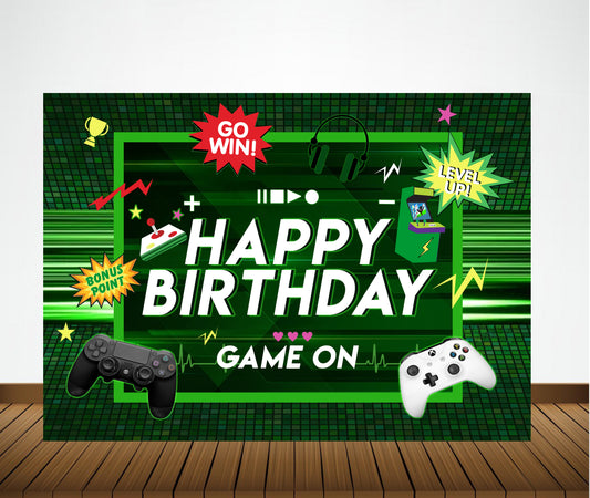 Gaming Theme Birthday Party Backdrop