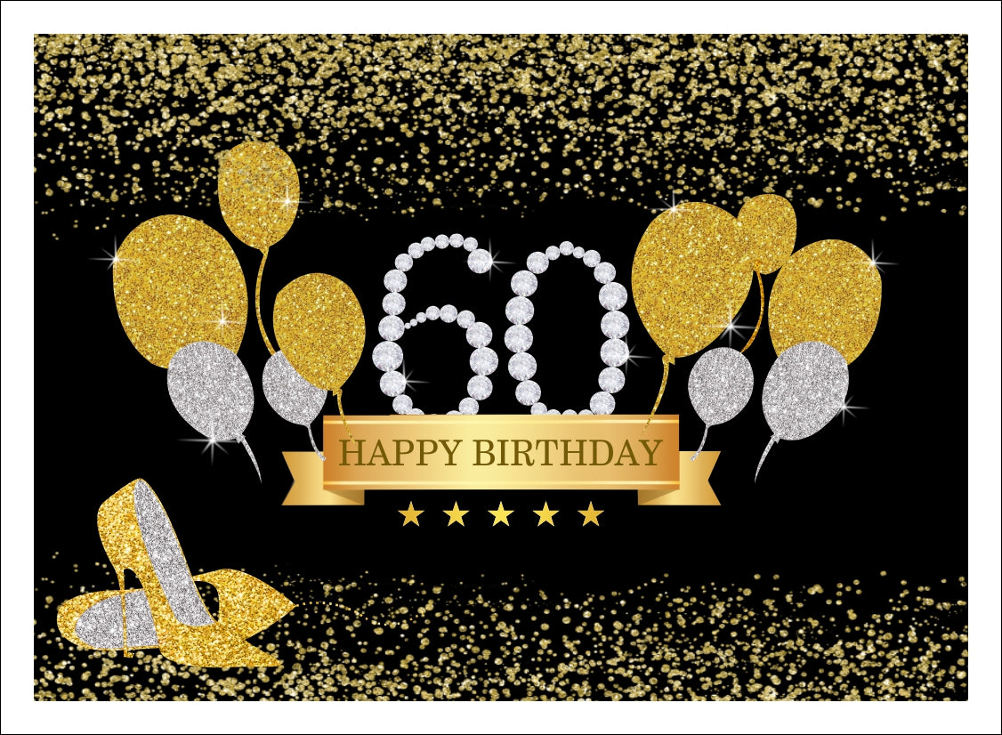 60th Birthday Party Backdrop 