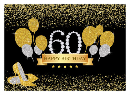 60th Birthday Party Backdrop 