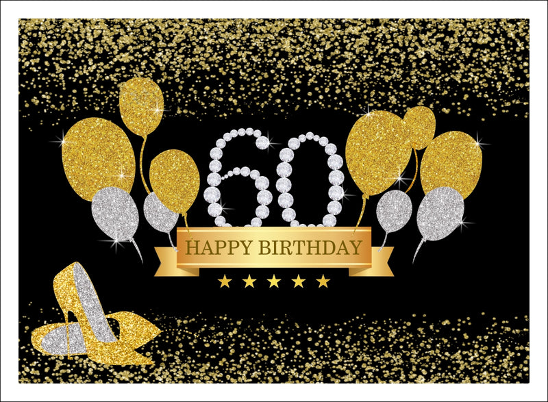 Buy 60th Birthday Backdrop for Decoration | Party Supplies ...