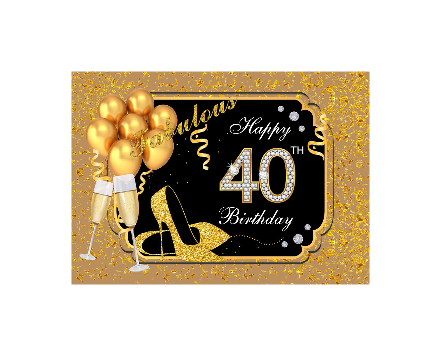 40th Birthday Party Backdrop 
