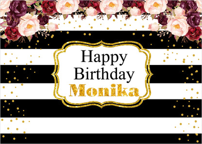 Personalize Birthday Party Backdrop Banner