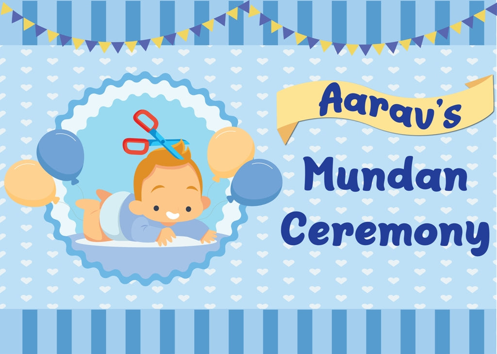 Mundan Ceremony / My First Haircut  Boys Party Backdrop Banner