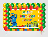 Lego Theme Birthday Party Decoration kit with Backdrop & Balloons