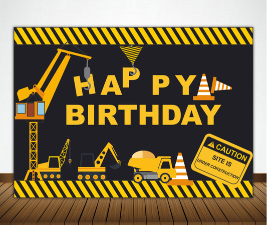 Construction Birthday Party Backdrop