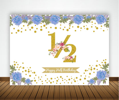 Half Birthday Party Backdrop For Decoration