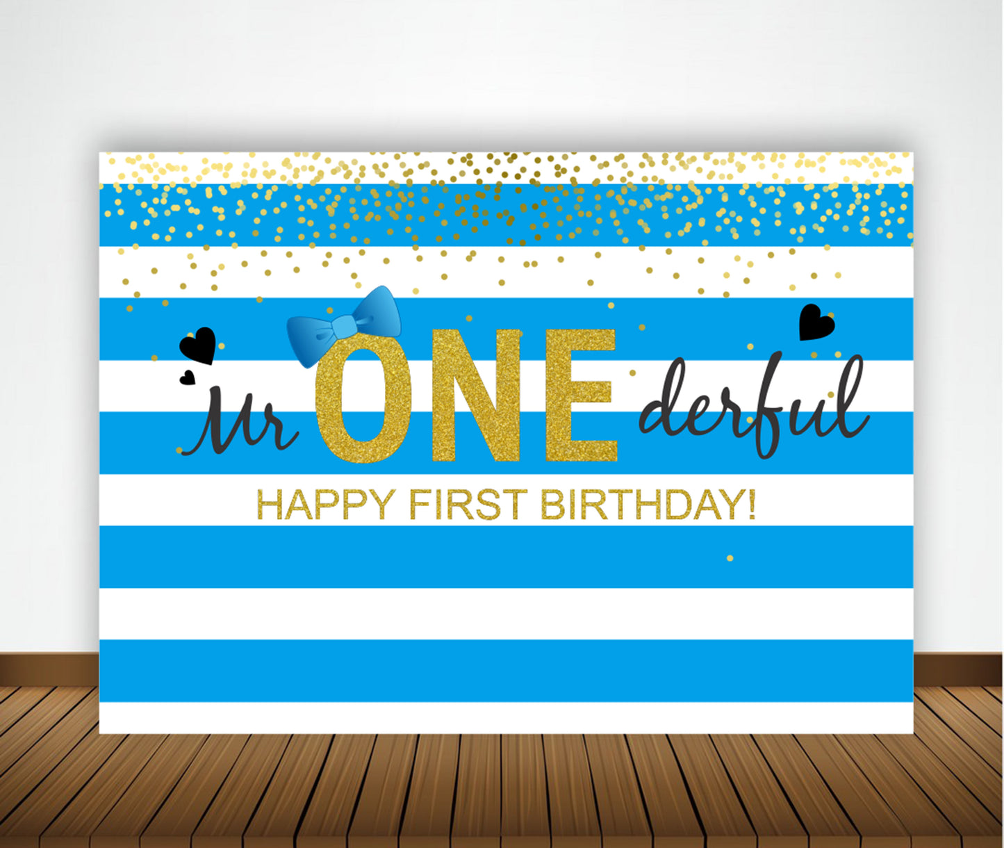 One Is Fun Birthday Party Backdrop Banner Boys Birthday Party