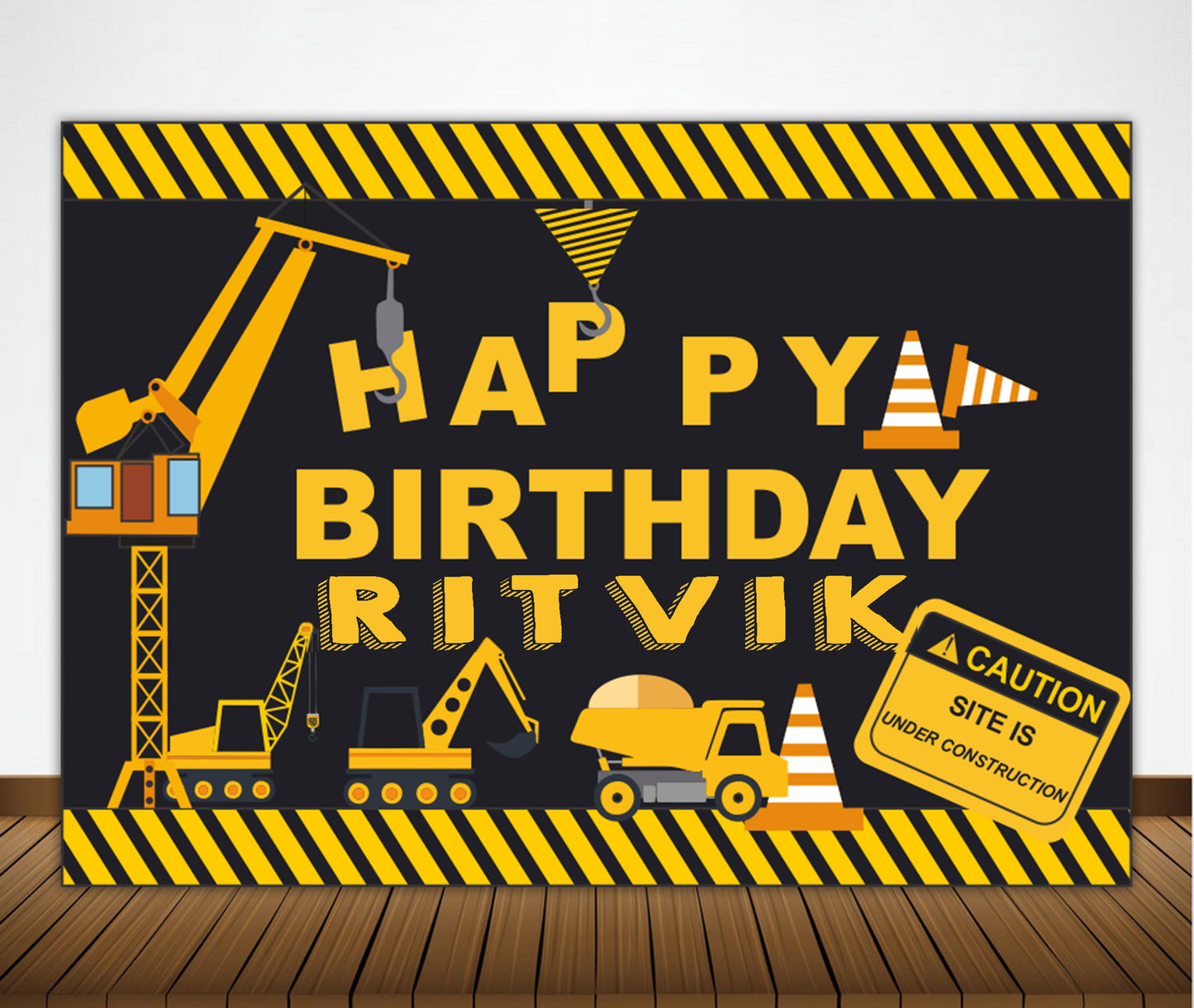 Construction Birthday Party Backdrop