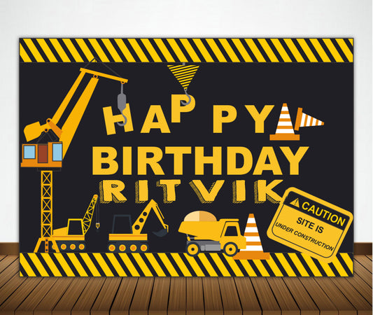 Construction Birthday Party Backdrop