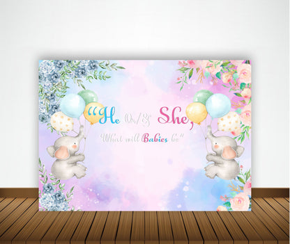 Twins Baby Birthday Party Backdrop 
