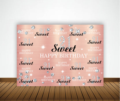 21st Birthday Party Backdrop 