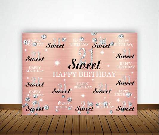 21st Birthday Party Backdrop 