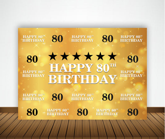 80th Birthday Party Backdrop 