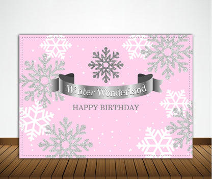 Winter Wonderland Theme Birthday Party Backdrop