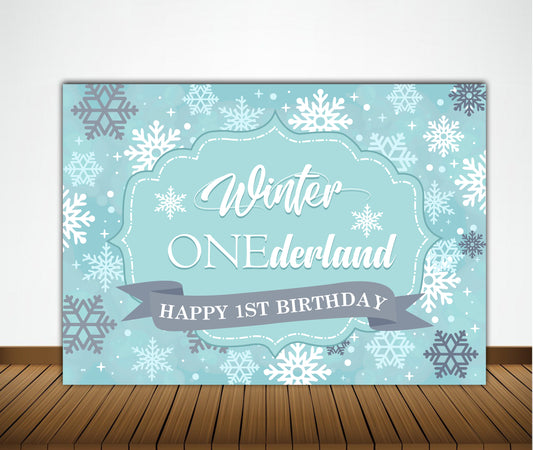 Winter Wonderland Theme Birthday Party Backdrop