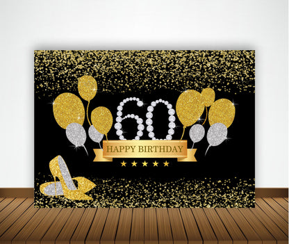 60th Birthday Party Backdrop 