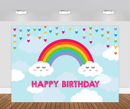 Rainbow Theme Birthday Party Backdrop 