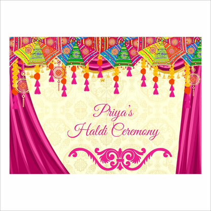 Haldi Ceremony Theme Party Backdrop for decorations