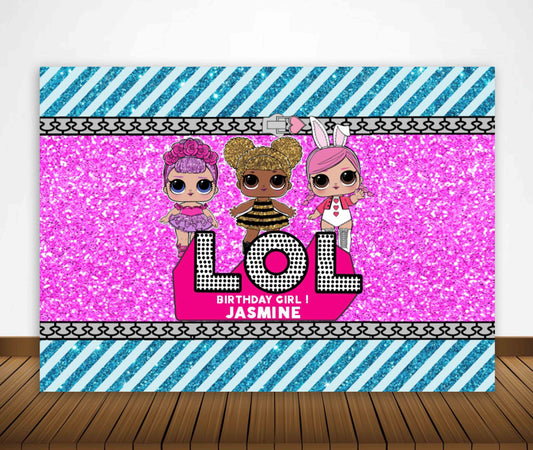 LOL Party Theme Birthday Party Backdrop