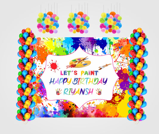 Art and Paint Theme Birthday Party Complete Decoration Kit