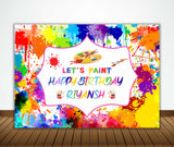 Art and Paint Theme Birthday Party Backdrop