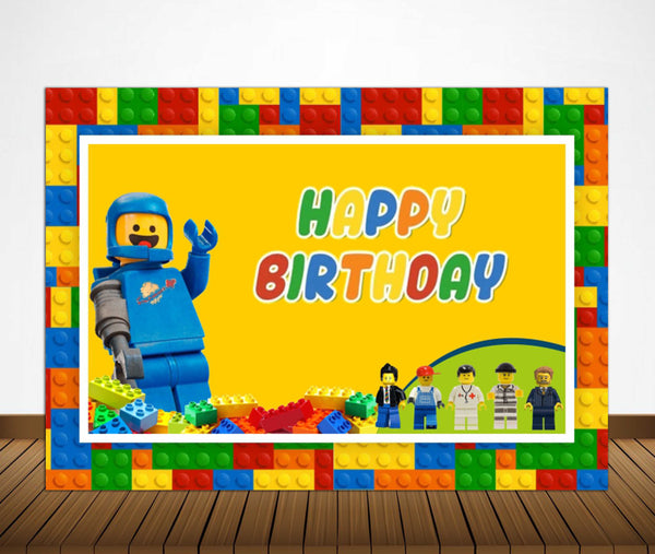 Lego Theme Birthday Party Backdrop